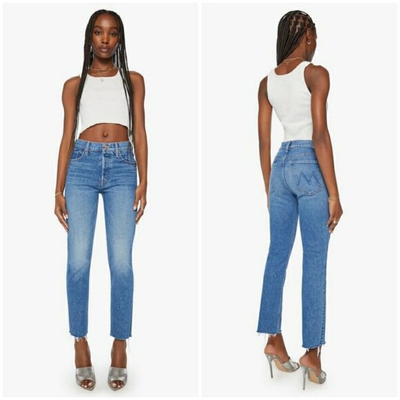 💕MOTHER💕 The Tomcat Ankle Fray Jeans ~ Arigato Mr. Roboto Button Fly 33 NWT - Picture 1 of 16